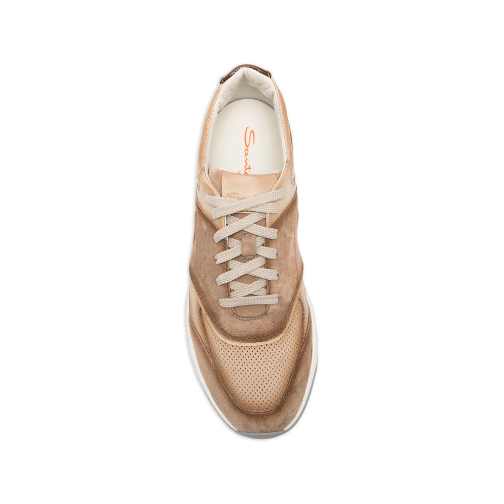 Beige Color Block Sneakers 3