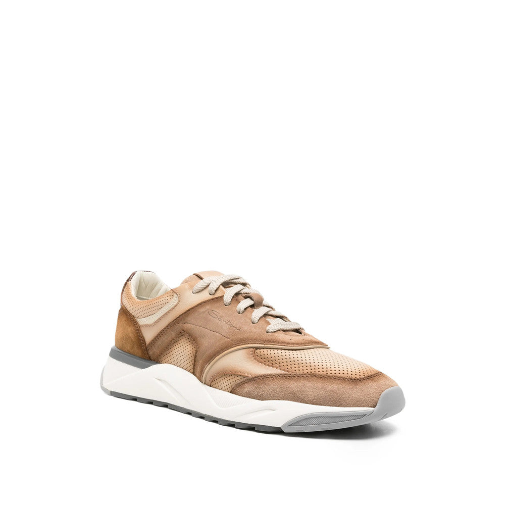 Beige Color Block Sneakers 4