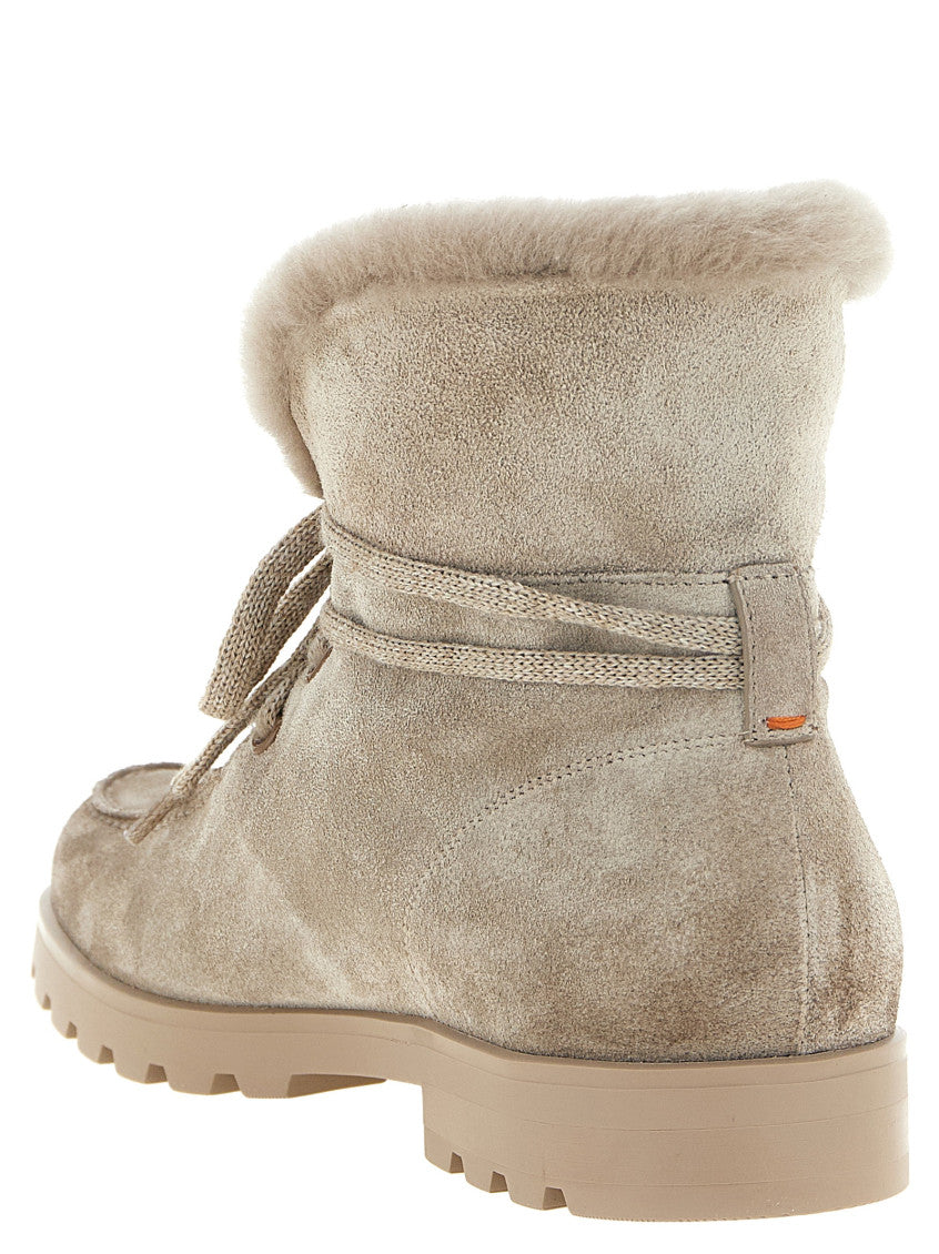 Beige Suede ankle boots 3