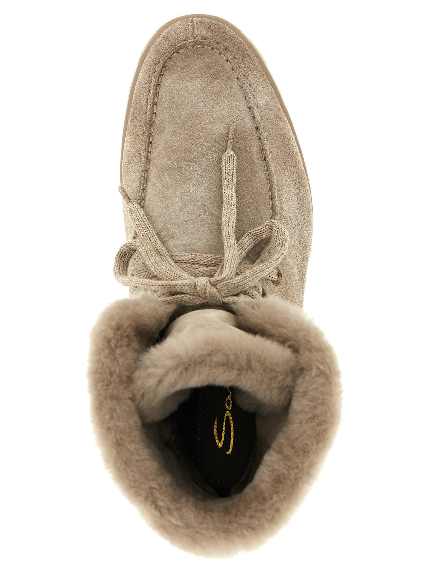Beige Suede ankle boots 4