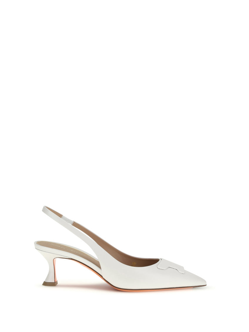 White Slingback Taylor Pumps 1