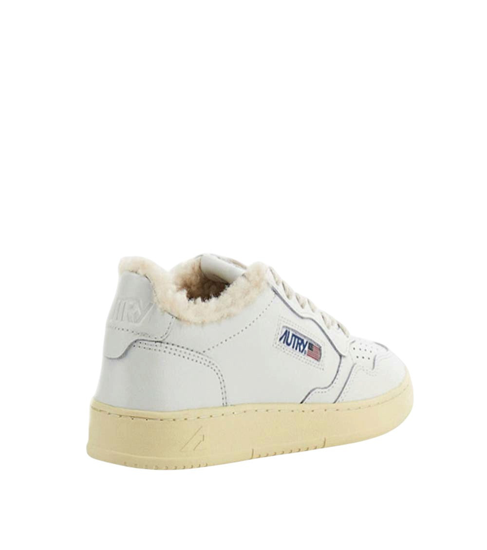 White Perforated Low-Top Sneakers 3