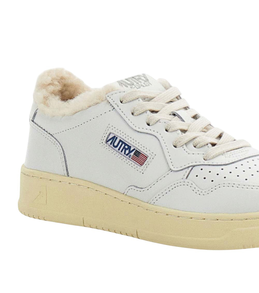 White Perforated Low-Top Sneakers 4