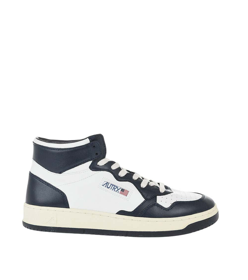 White Color Block Medalist Sneakers 1