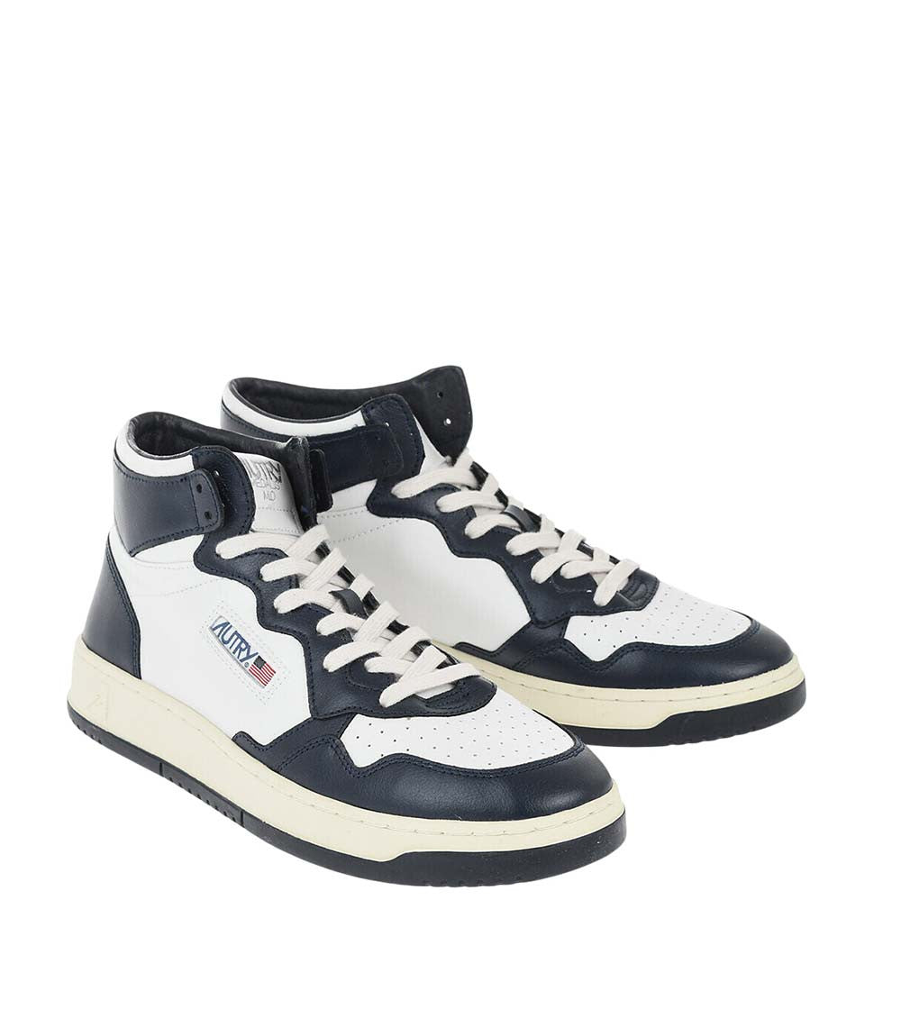 White Color Block Medalist Sneakers 2