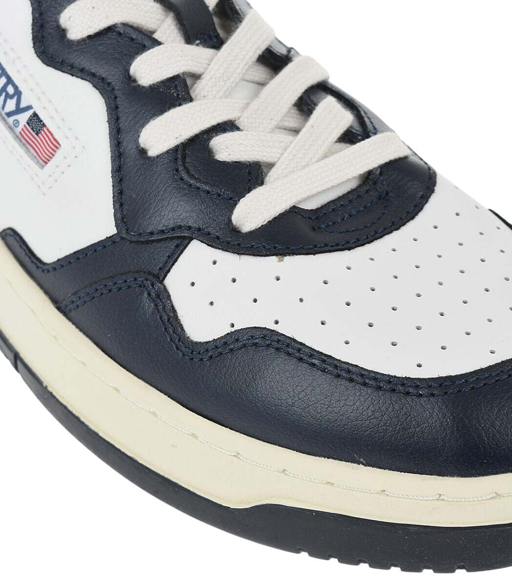 White Color Block Medalist Sneakers 4