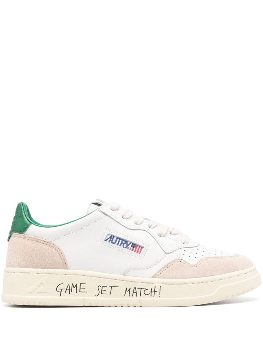 White Color Block Medalist Sneakers 1