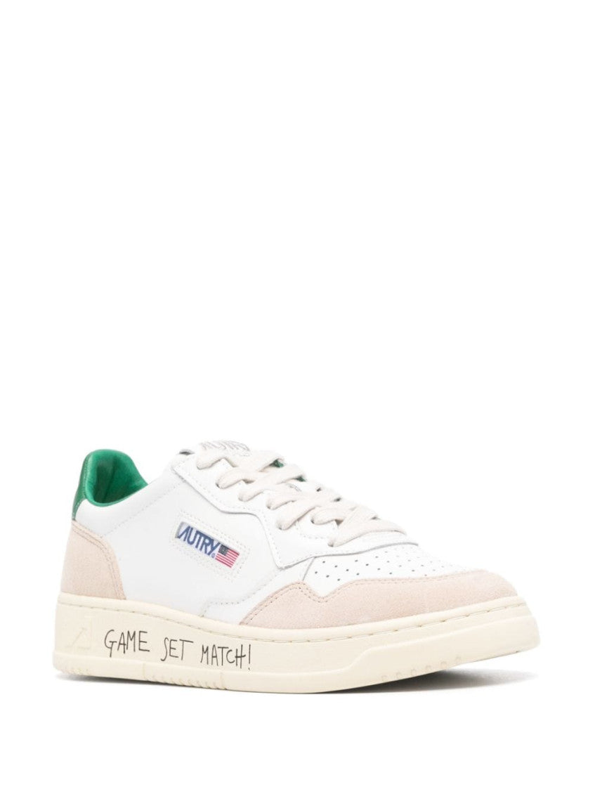 White Color Block Medalist Sneakers 2