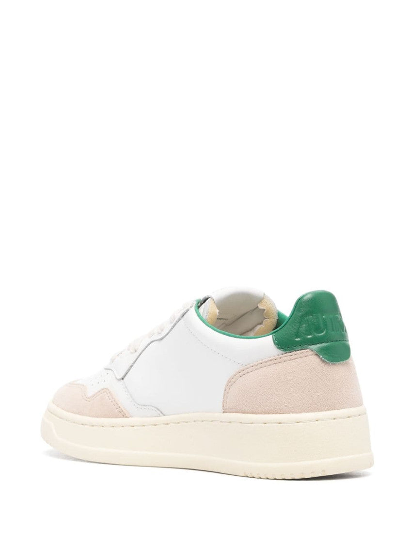 White Color Block Medalist Sneakers 3