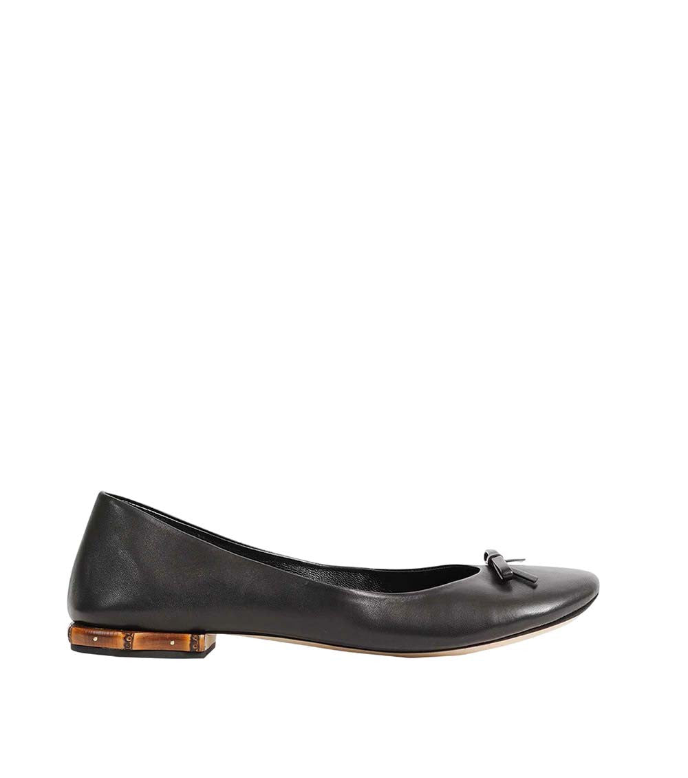 Black Bow Bamboo Ballet Flats 1