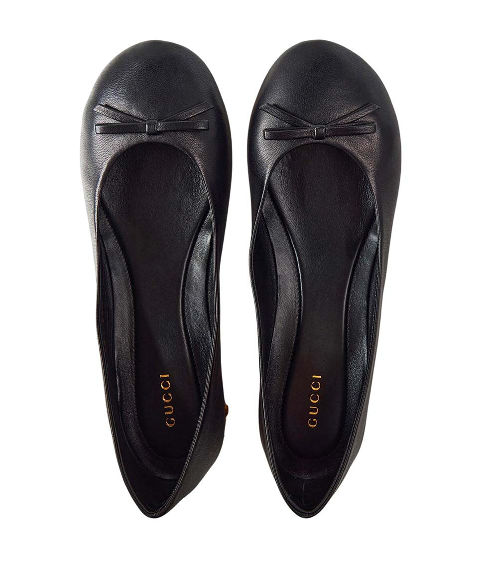 Black Bow Bamboo Ballet Flats 2