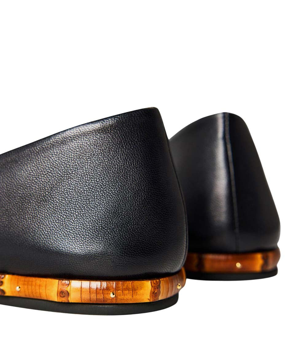 Black Bow Bamboo Ballet Flats 4