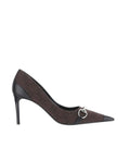 Brown Color Block  Pumps 1