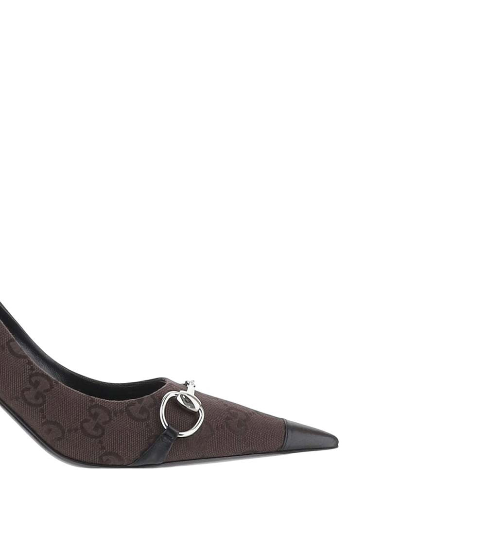 Brown Color Block  Pumps 4