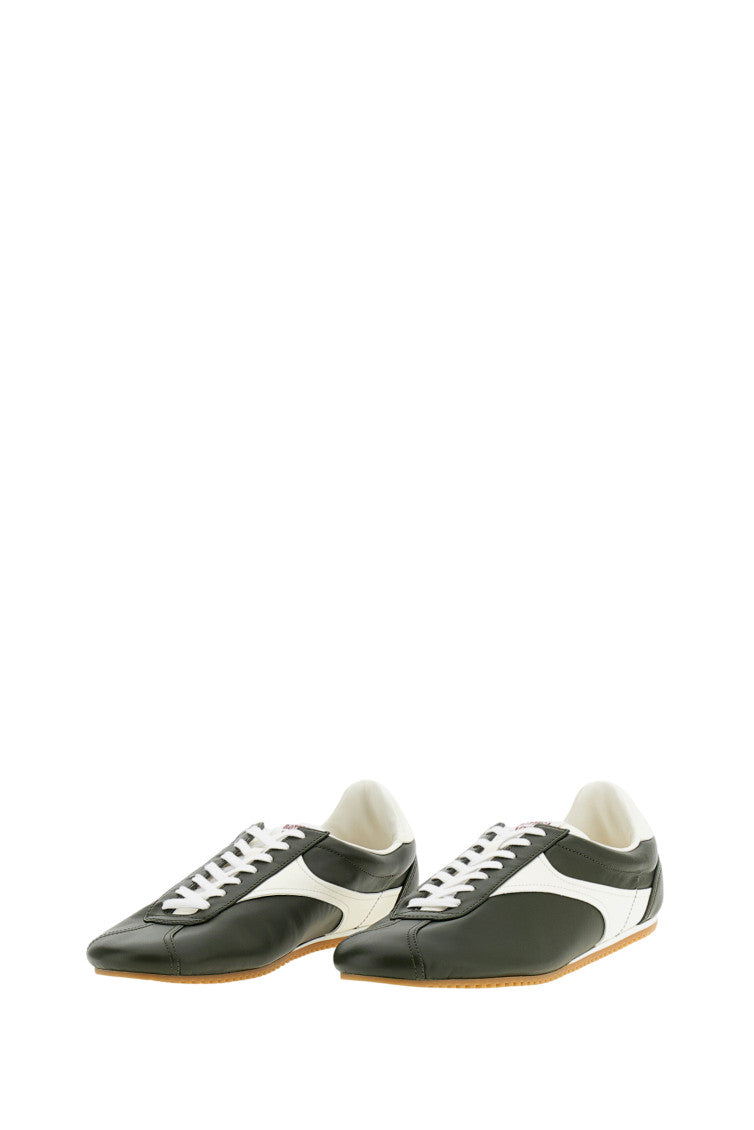Green Color Block Retro Sneakers 2