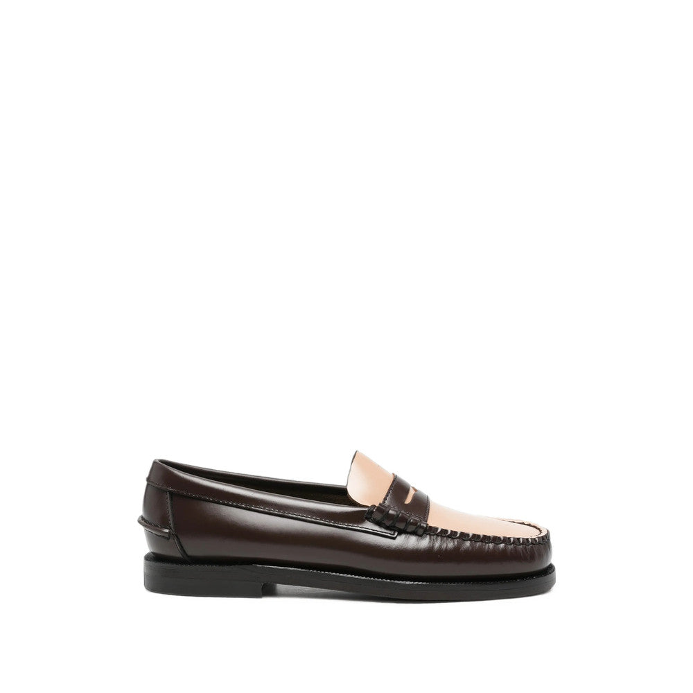 Brown Color Block Classic Loafers 1