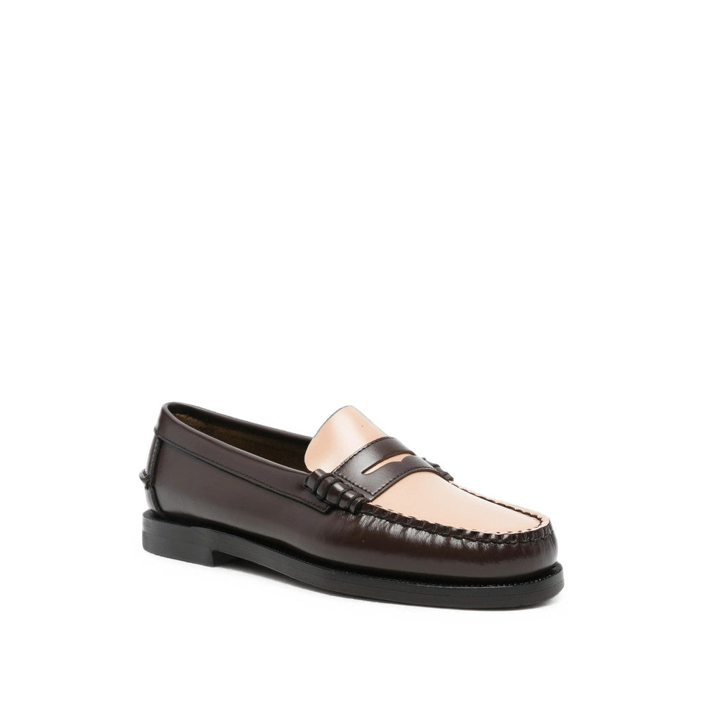 Brown Color Block Classic Loafers 2