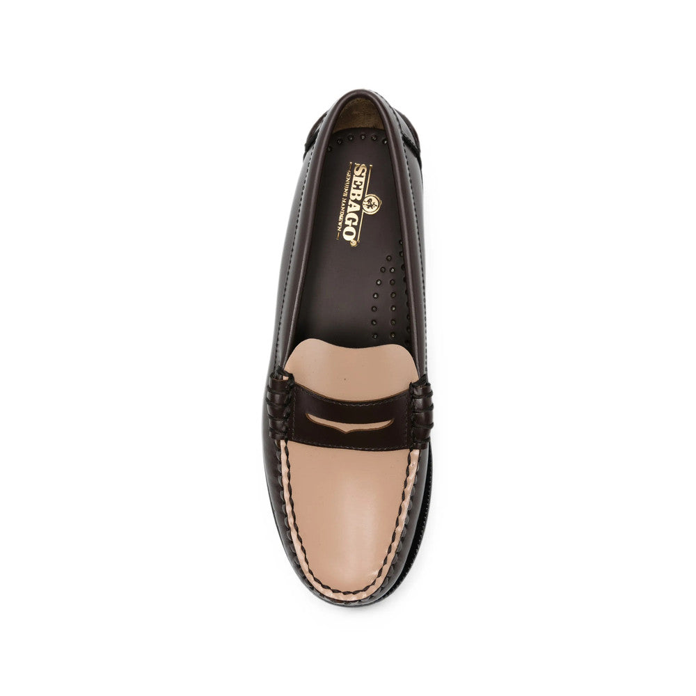 Brown Color Block Classic Loafers 3
