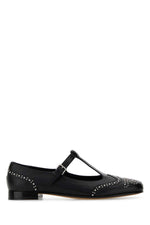 Black Leather Ballet Flats 1