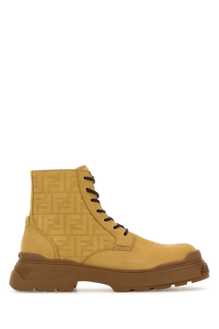 Beige Logo Ankle Boots 2