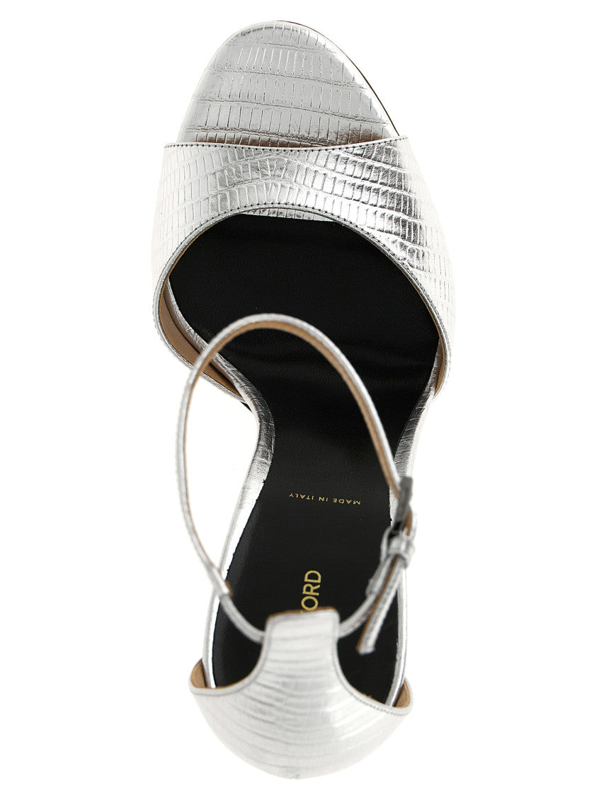 Silver Leather Heels 4