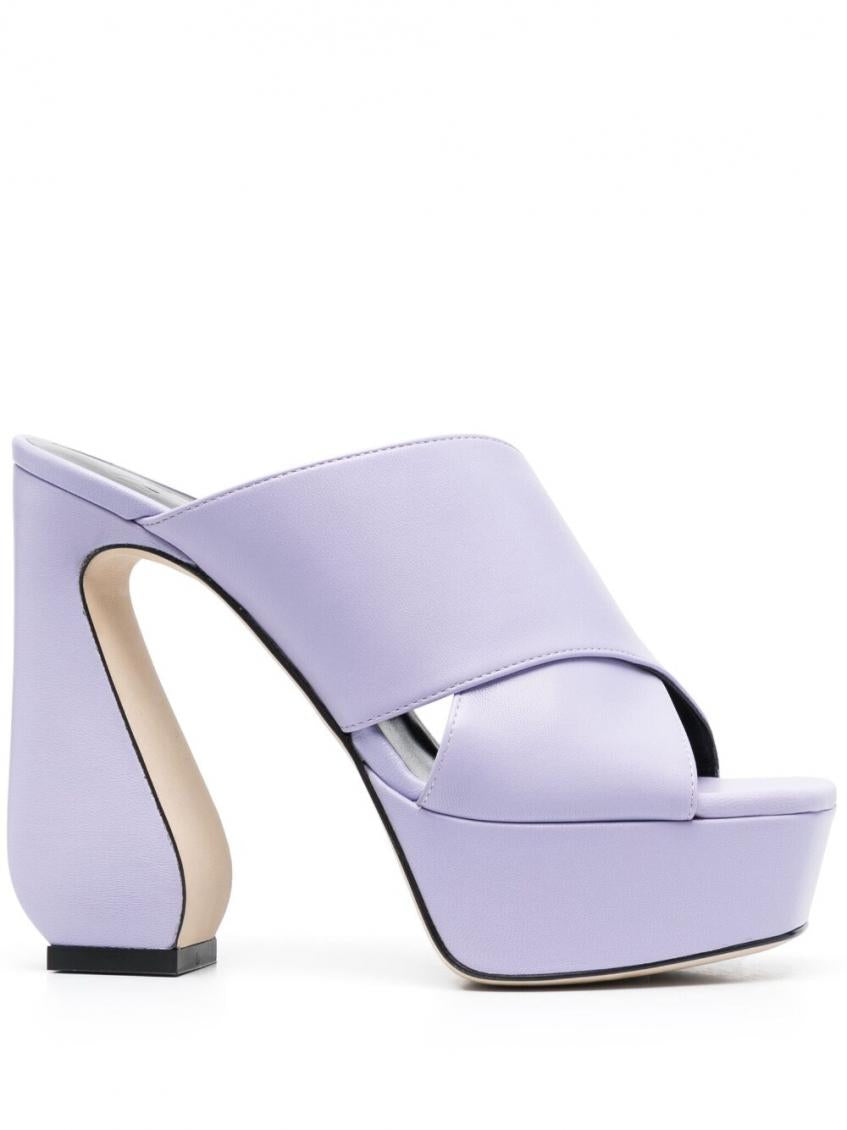 Light Purple Leather Heels 2
