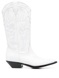 White Santa Fe Leather Western Boots 1