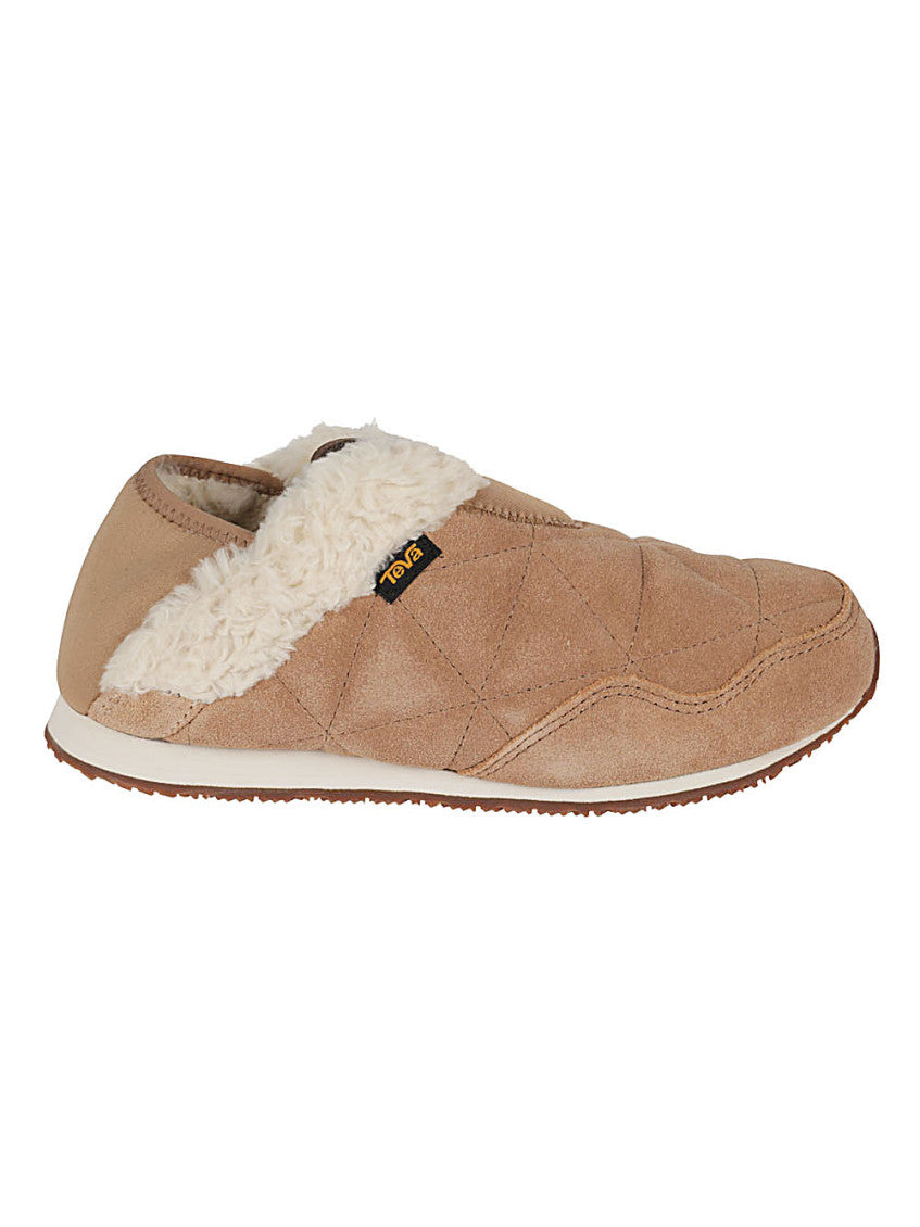White Brown Slip On Sneakers 1
