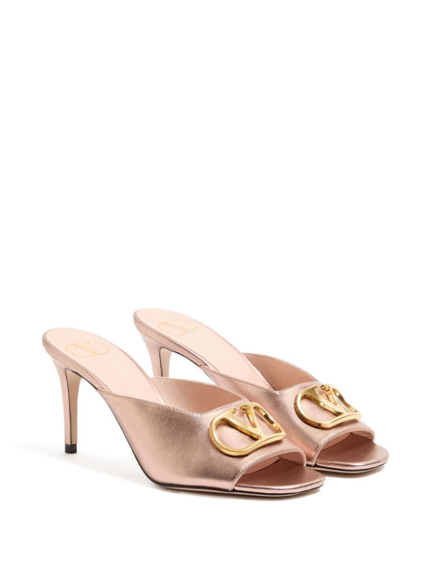Pink Signature Leather Heels 2