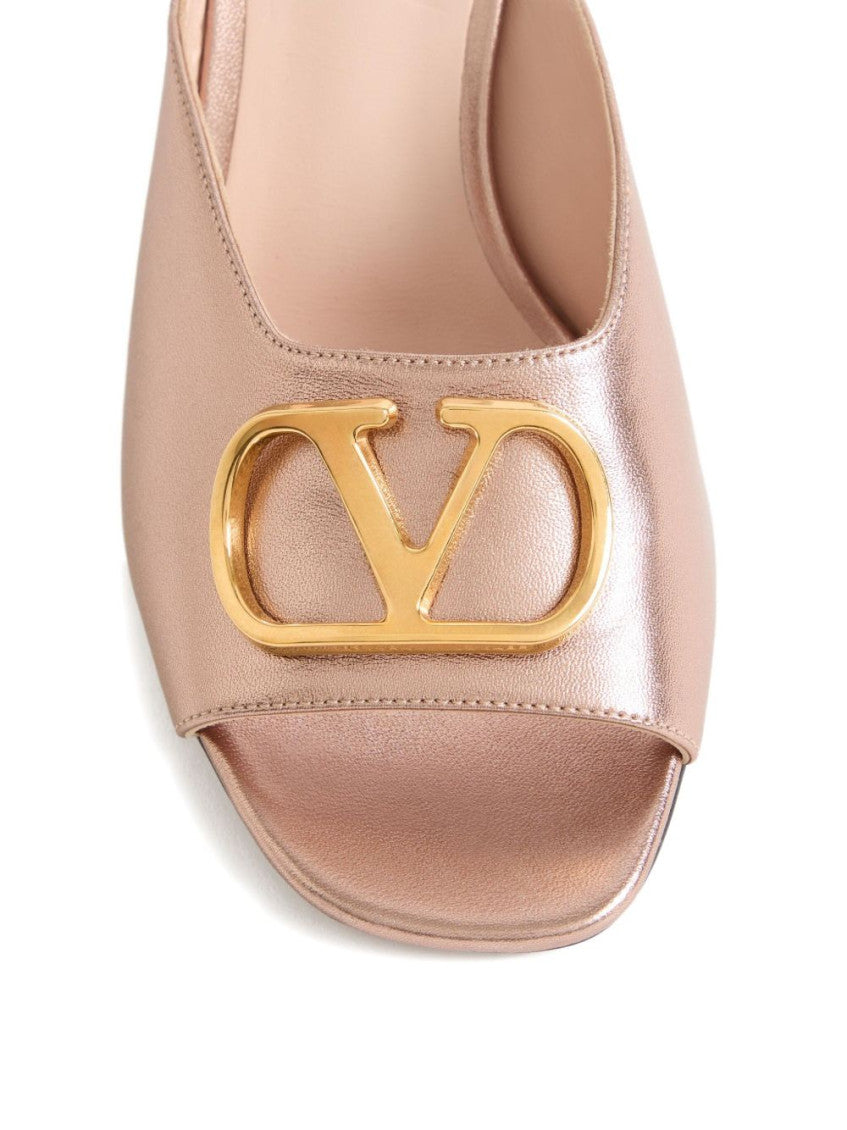 Pink Signature Leather Heels 4