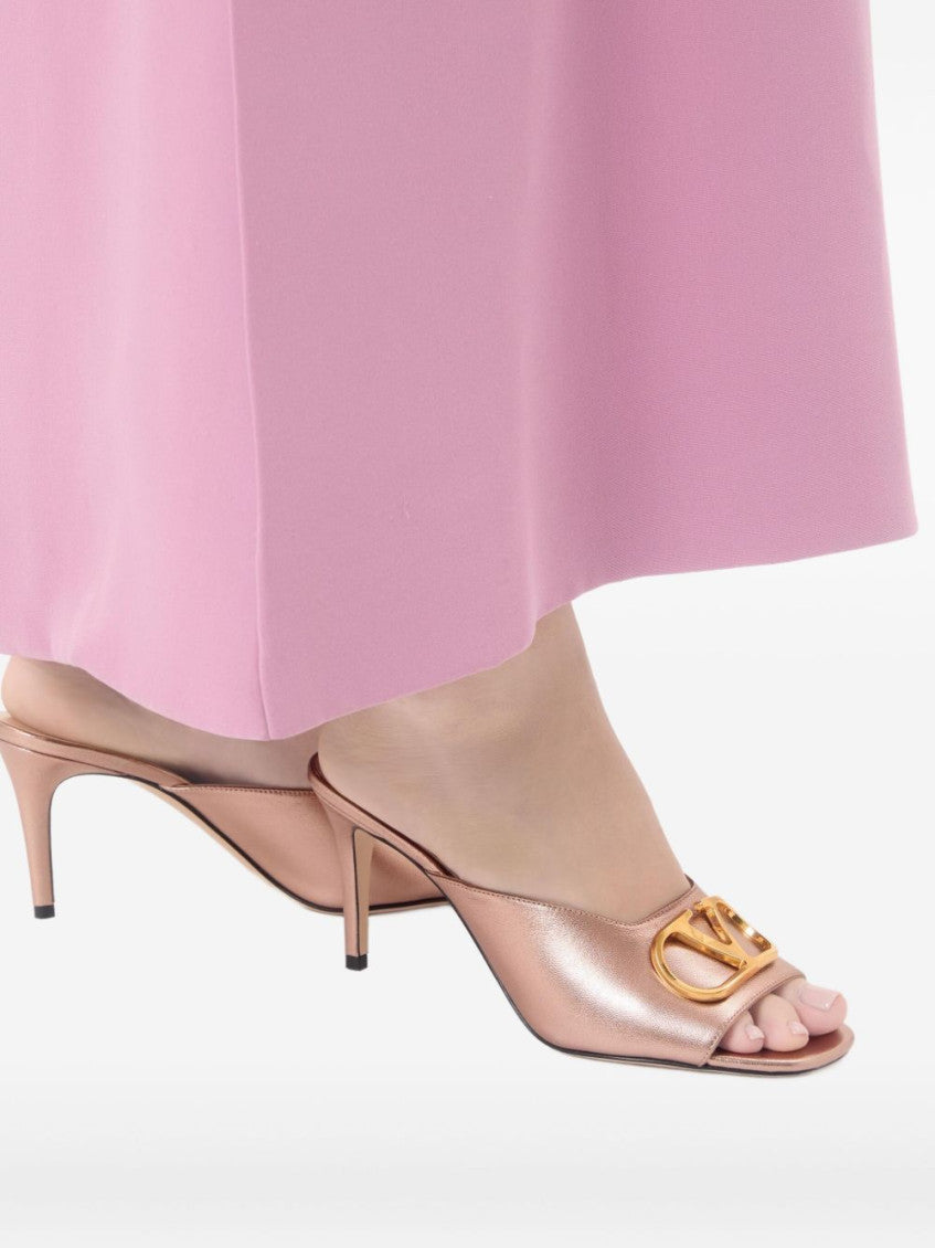 Pink Signature Leather Heels 5