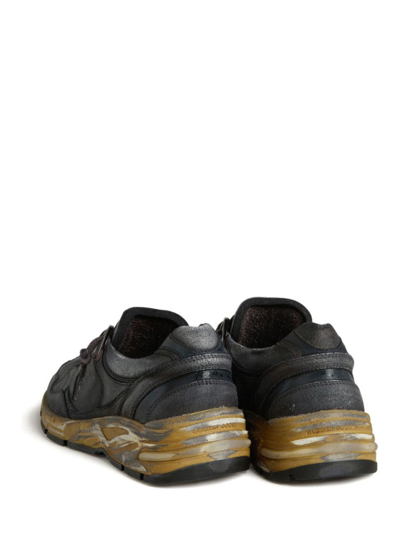 Black Leather Running Sneakers 2