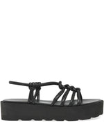 Black Knotted Leather Sandals 1