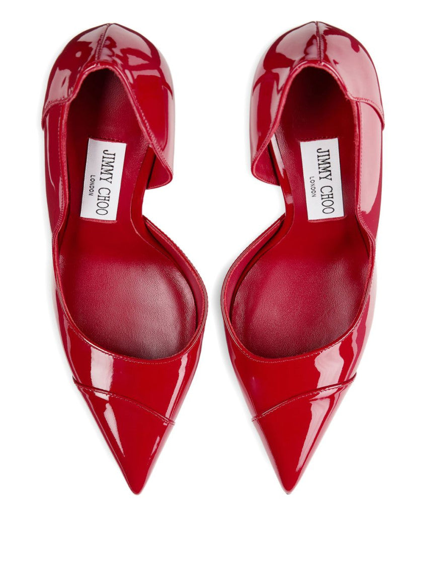 Red Brigitte Leather Pumps 4