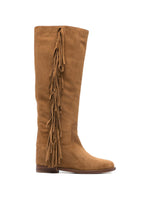 Brown Marten Fringed Boots 1