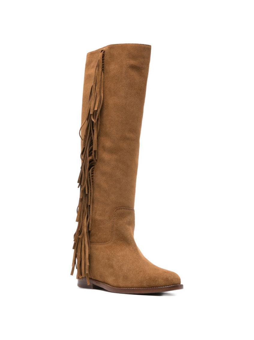Brown Marten Fringed Boots 3