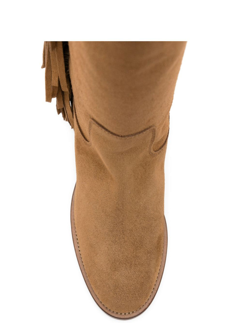 Brown Marten Fringed Boots 4