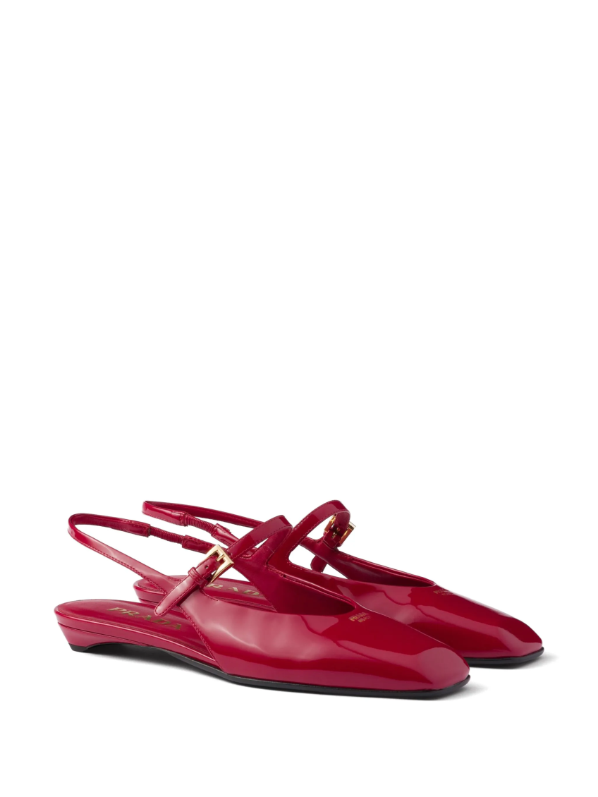 Red Leather Ballet Flats 2