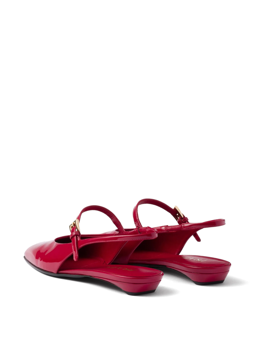 Red Leather Ballet Flats 3