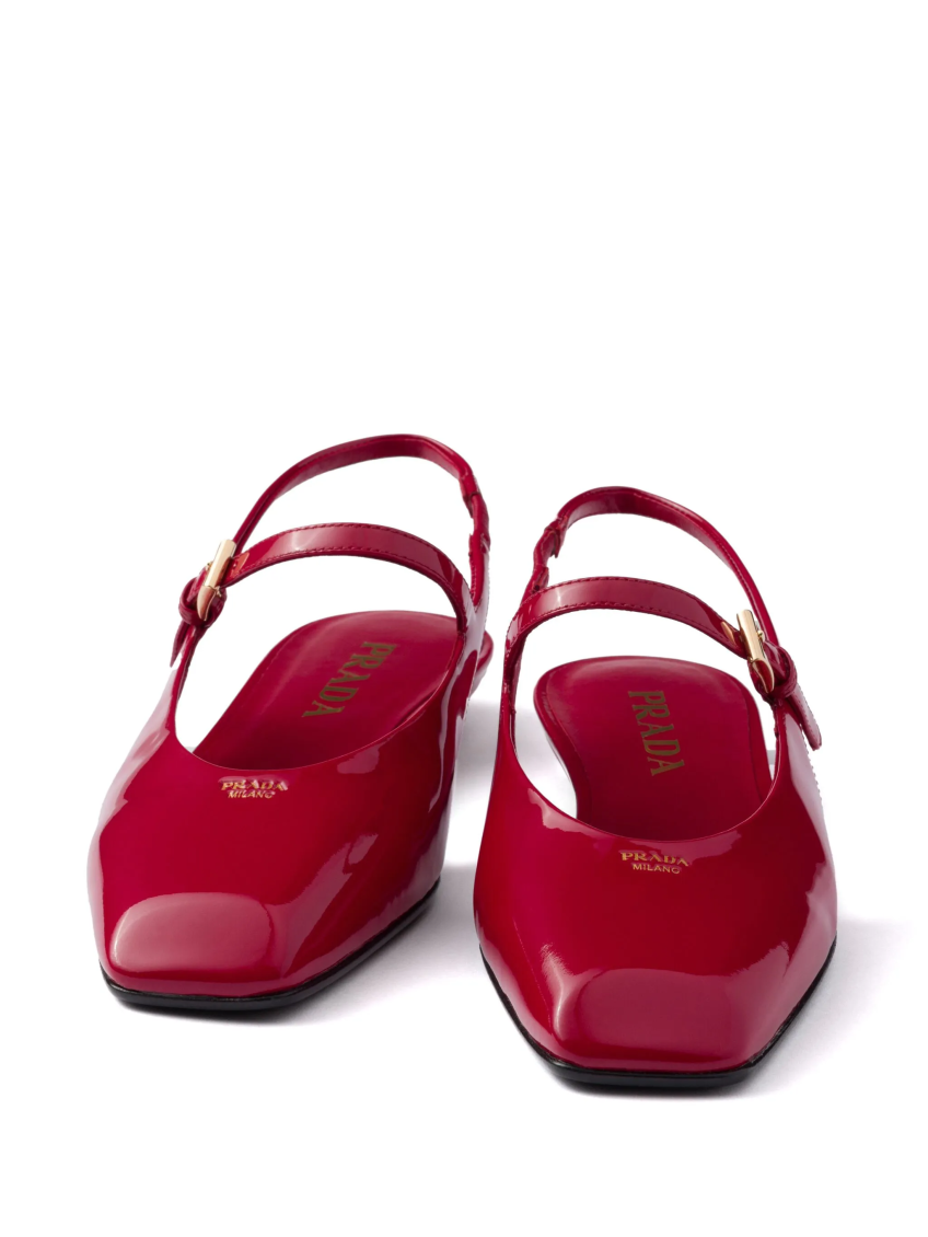 Red Leather Ballet Flats 4