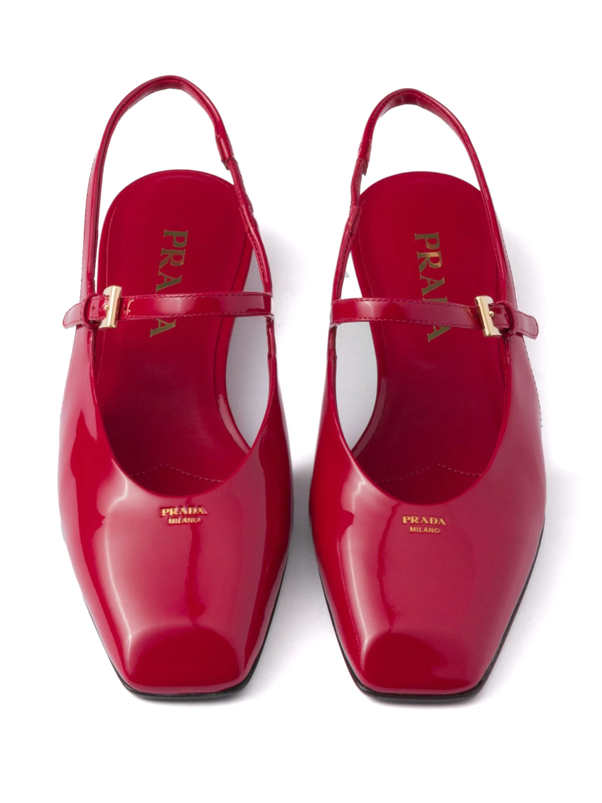 Red Leather Ballet Flats 5