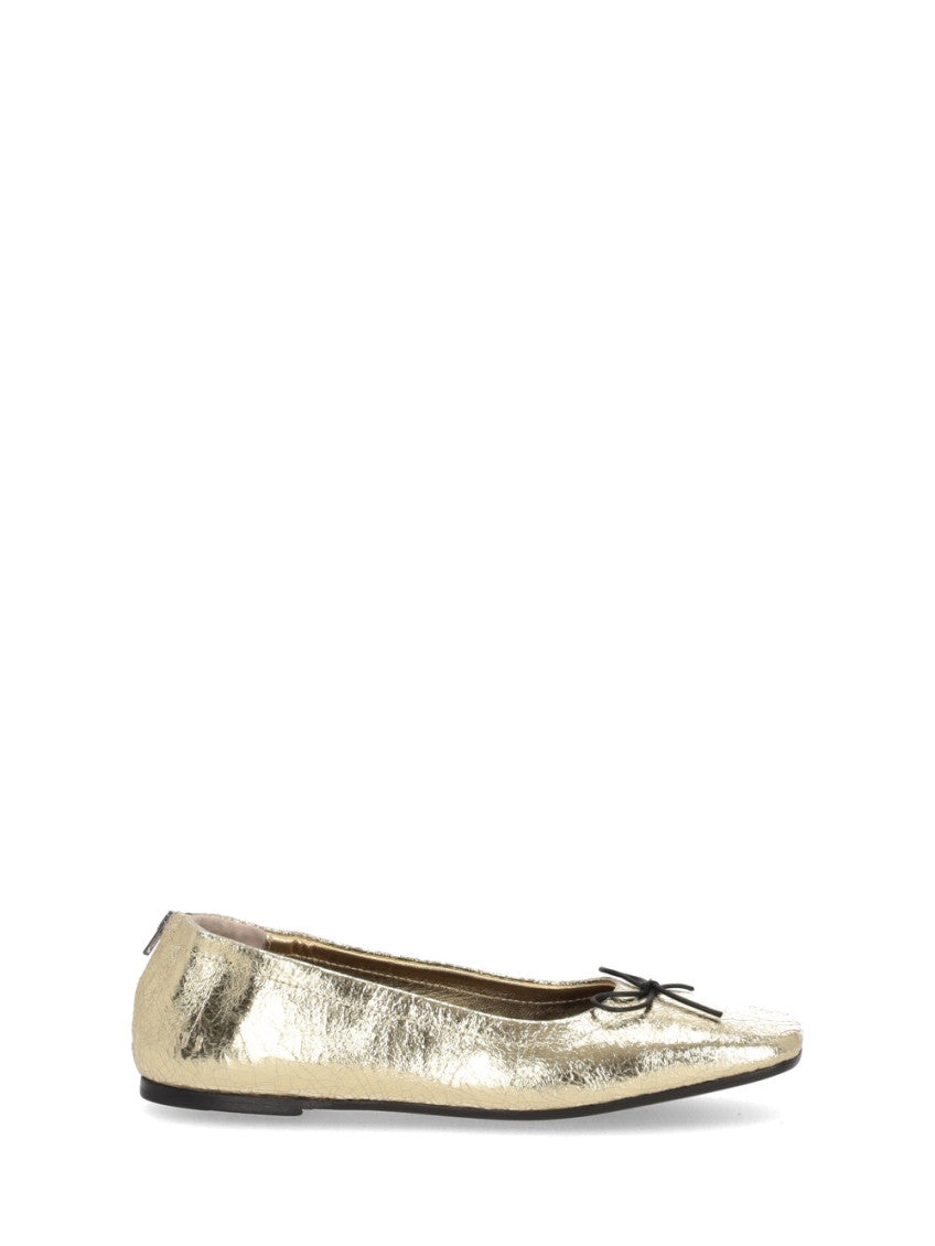 Golden Leather Ballet Flats 1