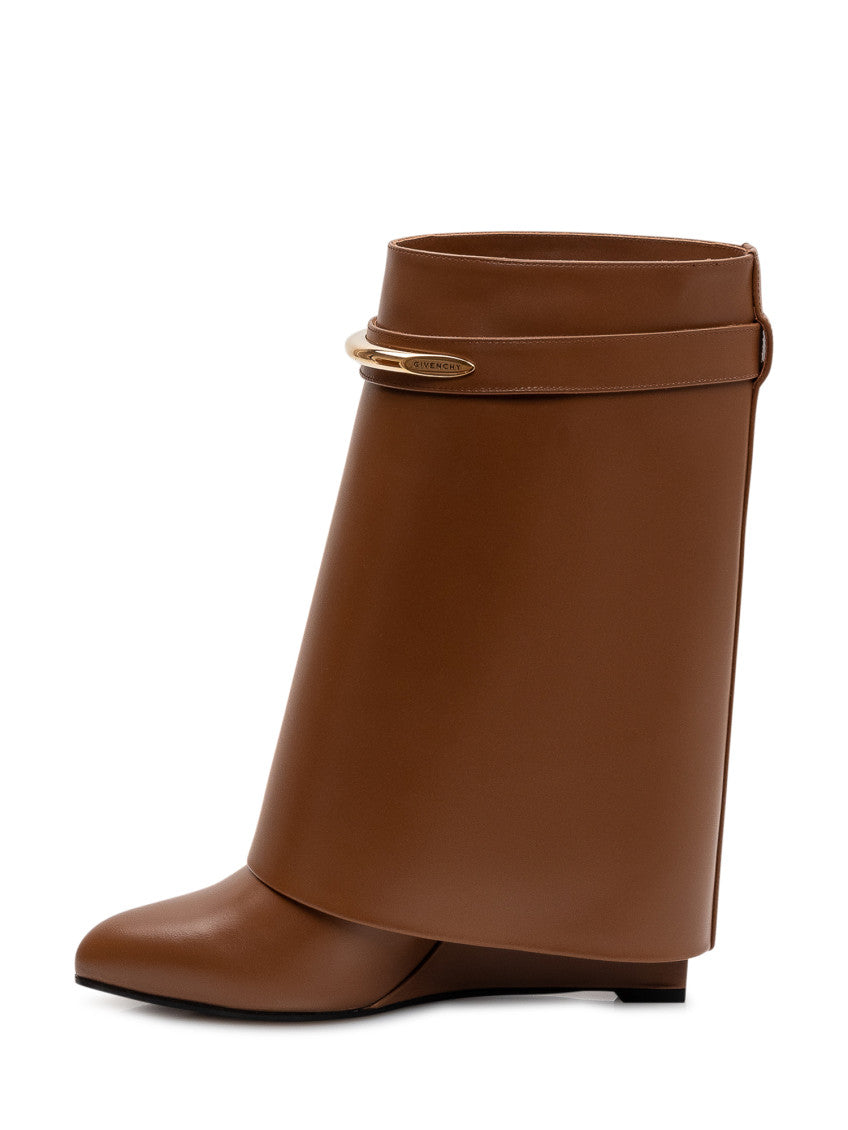 Brown Solid Leather Boots 4