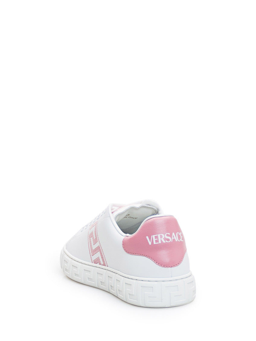 Pink Logo Greca Sneakers 3