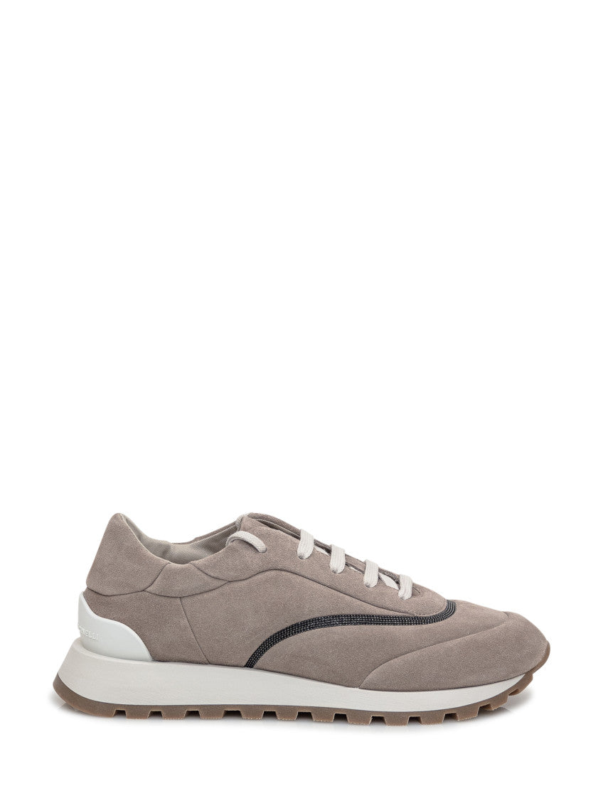 Beige Lace-up Sneakers 1