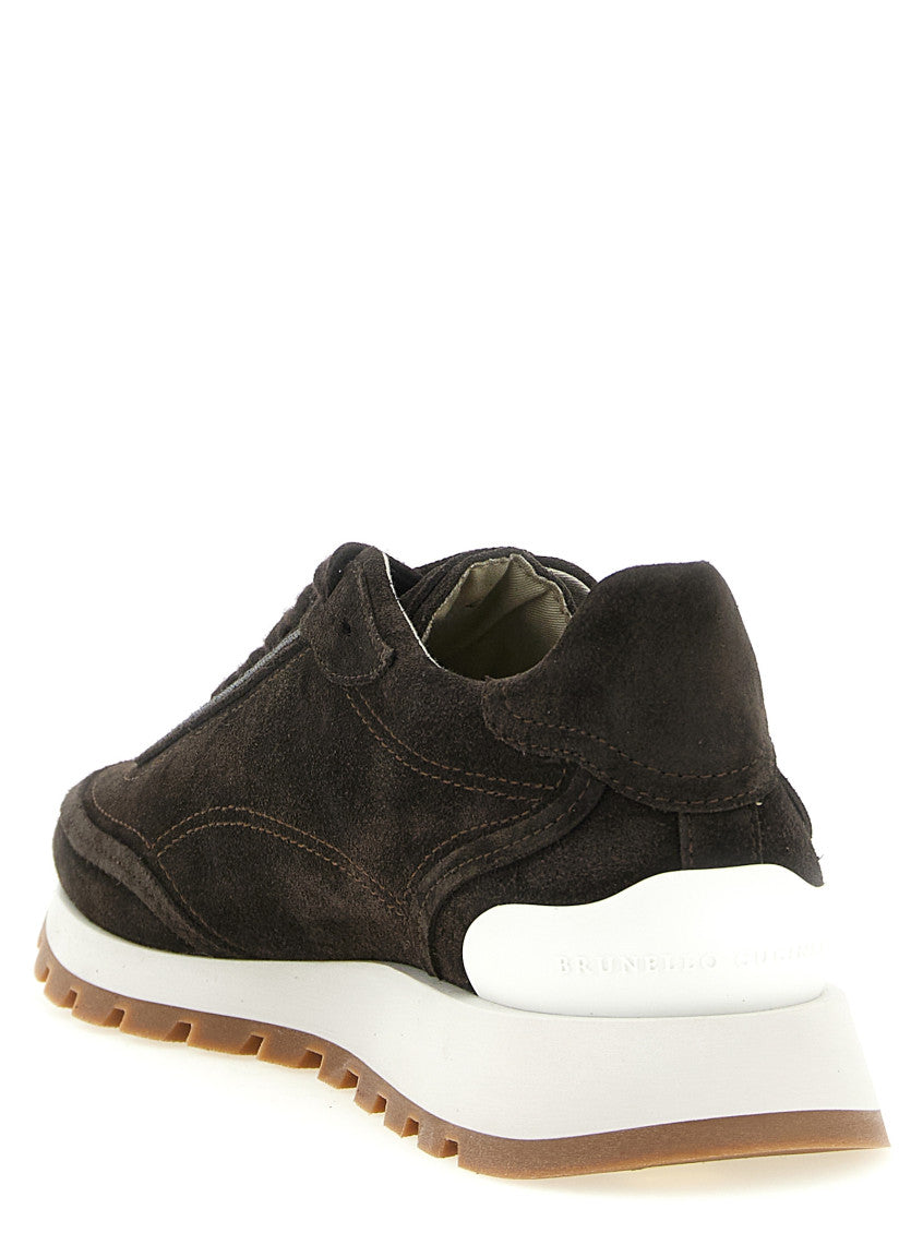 Brown Monile Suede Sneakers 3