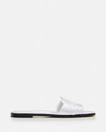 Silver Slip On Flats 1
