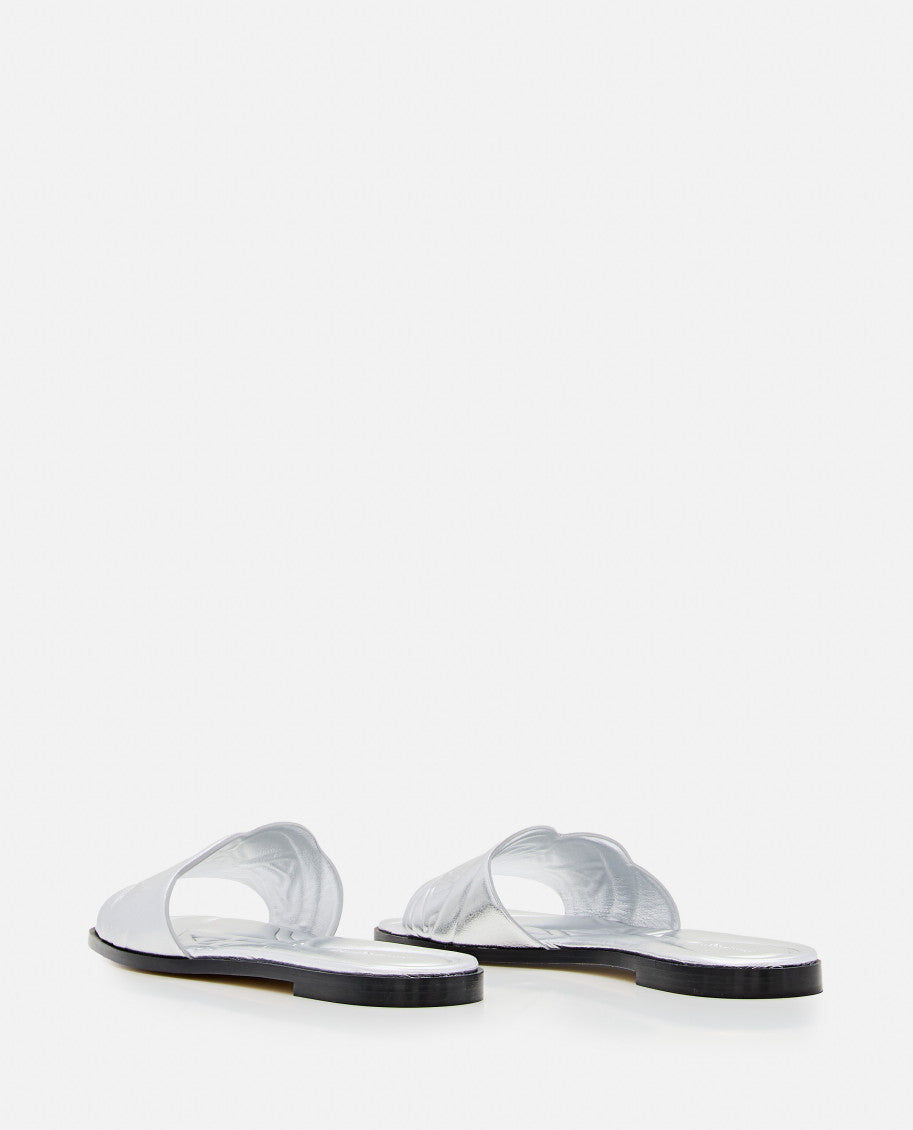 Silver Slip On Flats 3