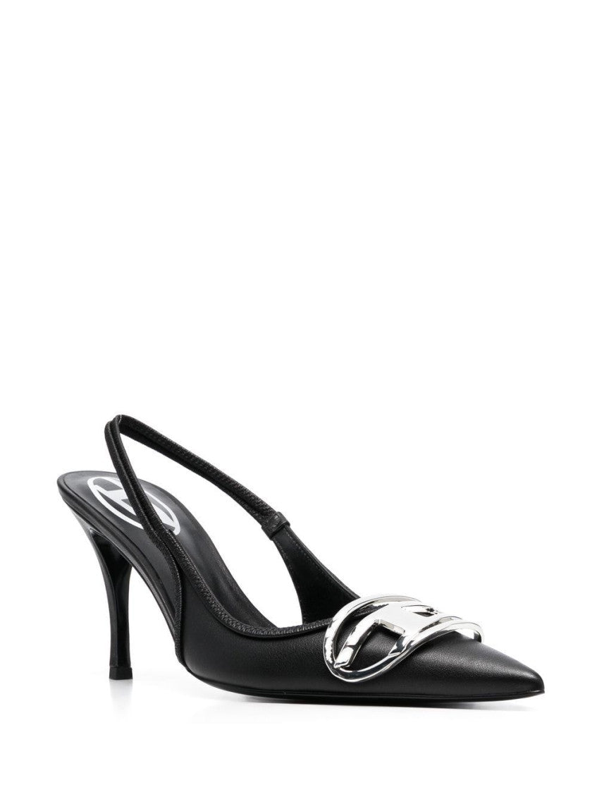 Black Leather Slingback Pumps 3