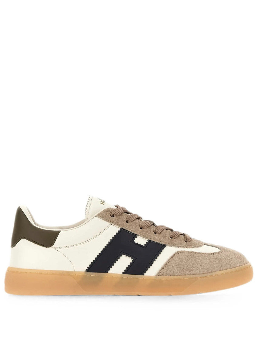 White Color Block Sneakers 1